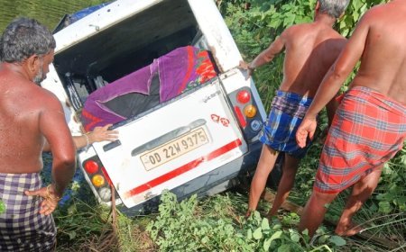 #ଓଲଟିଲା_ସ୍କୁଲ୍‌_ଭ୍ୟାନ୍‌_୧୦_ପିଲା_ଆହତ
