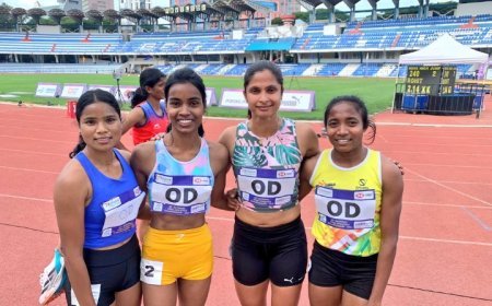 ୬୩ତମ ଜାତୀୟ ଓପନ୍ ଆଥଲେଟିକ୍ସ୍ ଚାମ୍ପିଅନସିପ୍ସରେ ଓଡ଼ିଶା ୪×୧୦୦ମି. ମହିଳା ରିଲେ ଦଳ (ଶ୍ରାବଣୀ ନନ୍ଦ, ସୁଖୀ ବାସ୍କେ, ମେରି ମୁକ୍ତା ସୋରେଙ୍ଗ, ବନିତା ବେହେରା) କାଂସ୍ୟ ପଦକ ଜିତି ରାଜ୍ୟ ପାଇଁ ସୁନାମ ଆଣିଛନ୍ତି। ????   ସଭିଙ୍କୁ ଅଭିନନ୍ଦନ ????????  #OdishaForSports